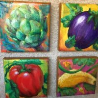 Little Veggies set of Paintings by Julie Mason